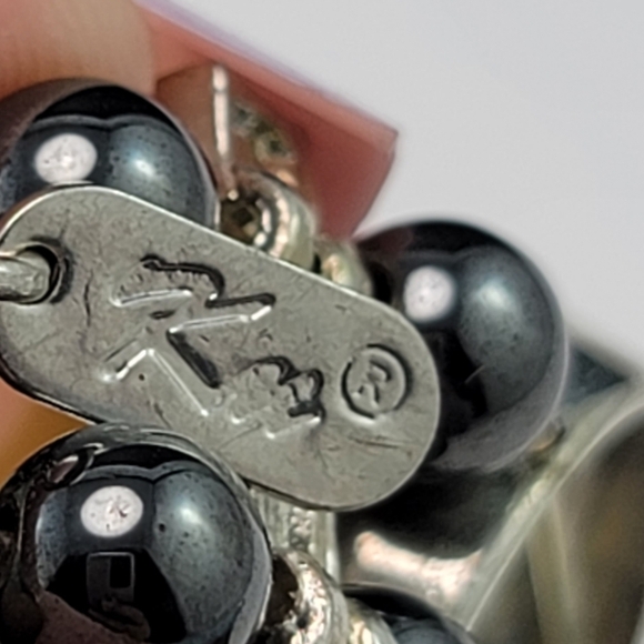 Amber and clear coloured crystal stretch bracelet GUC - Picture 4 of 5